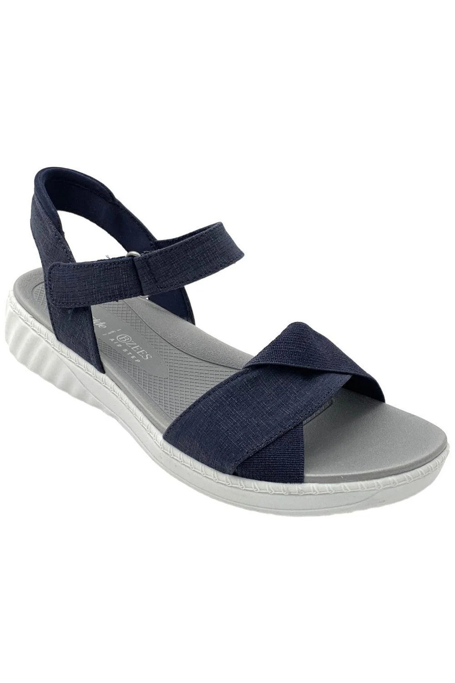 Bzees Women's Lane Machine Washable Sandal Navy - Medium